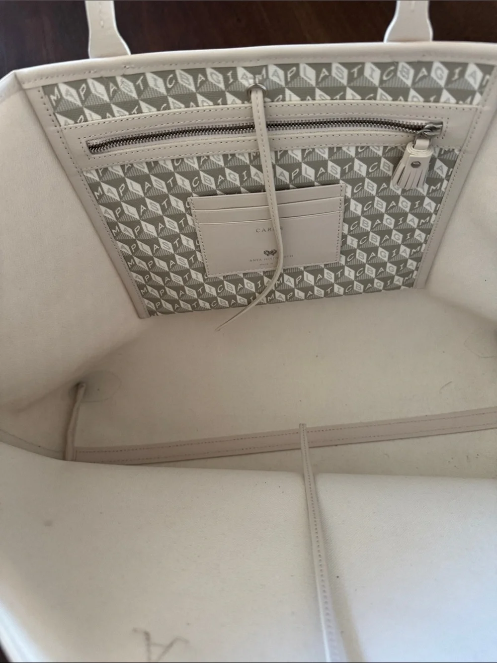 Anya Hindmarch cream tote